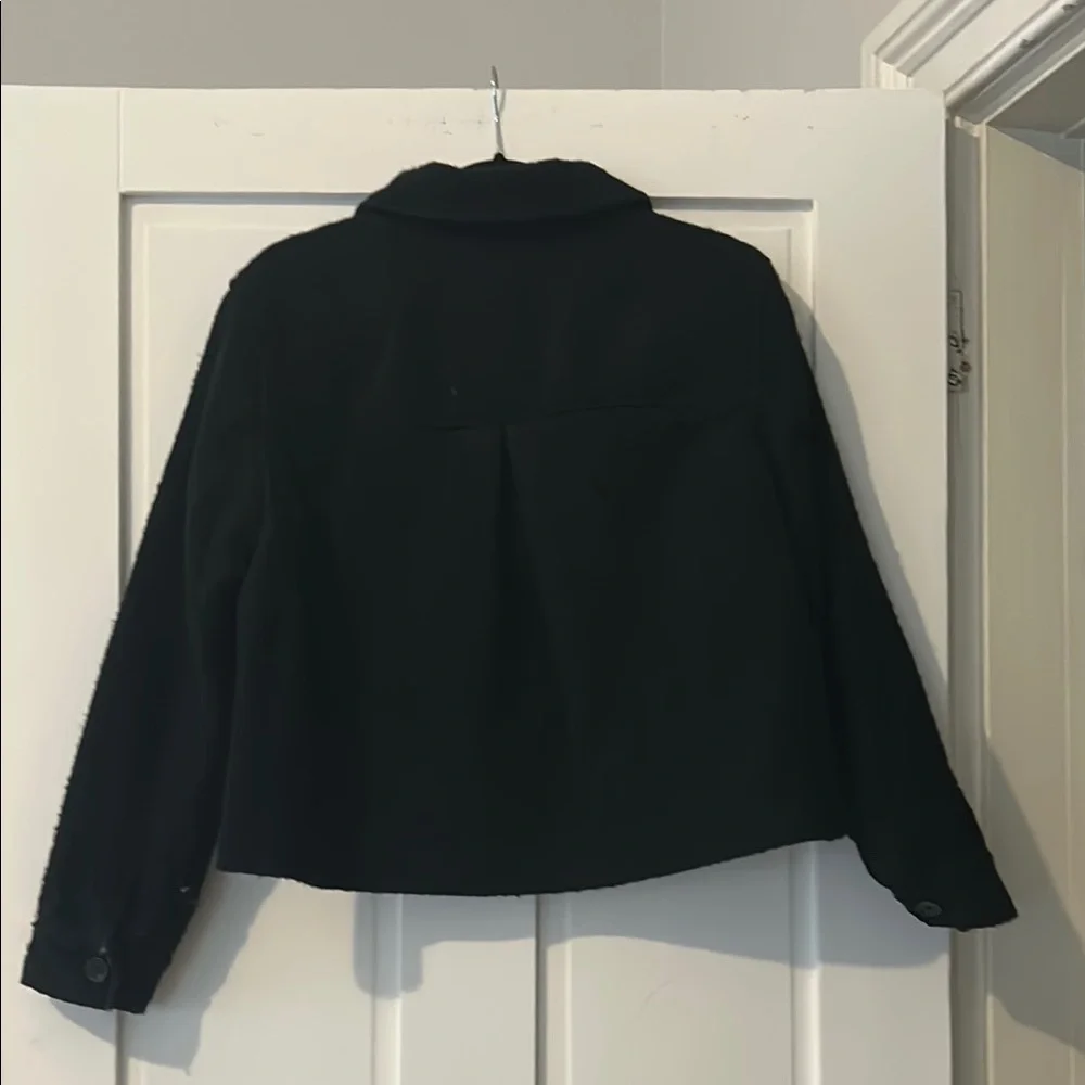 Women's Black Faux Wool Coat